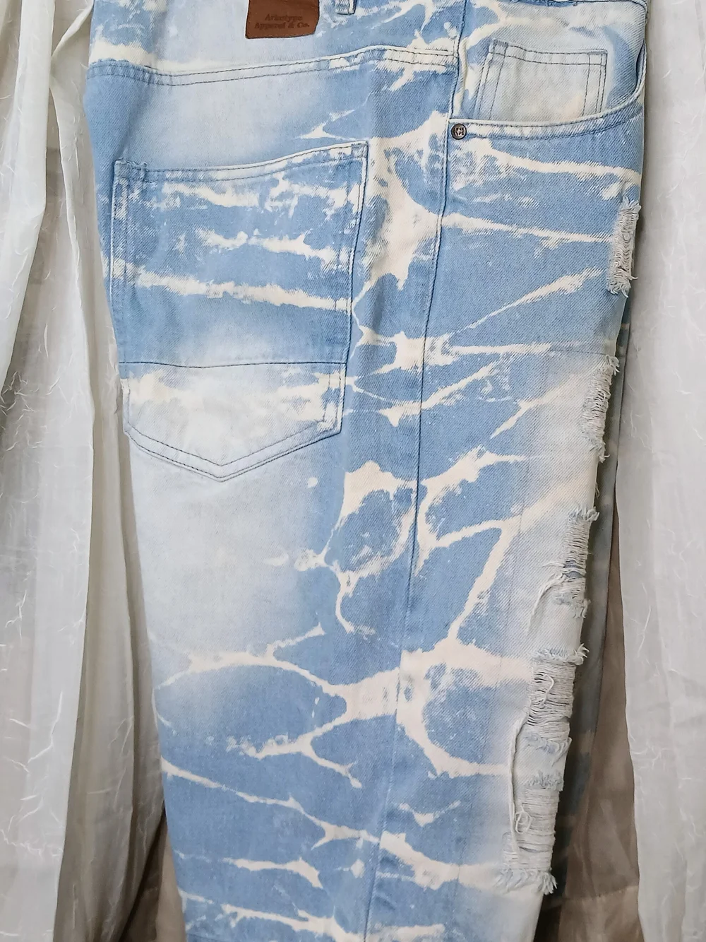 Bleached Light Blue Ripped Men’s Denim Shorts